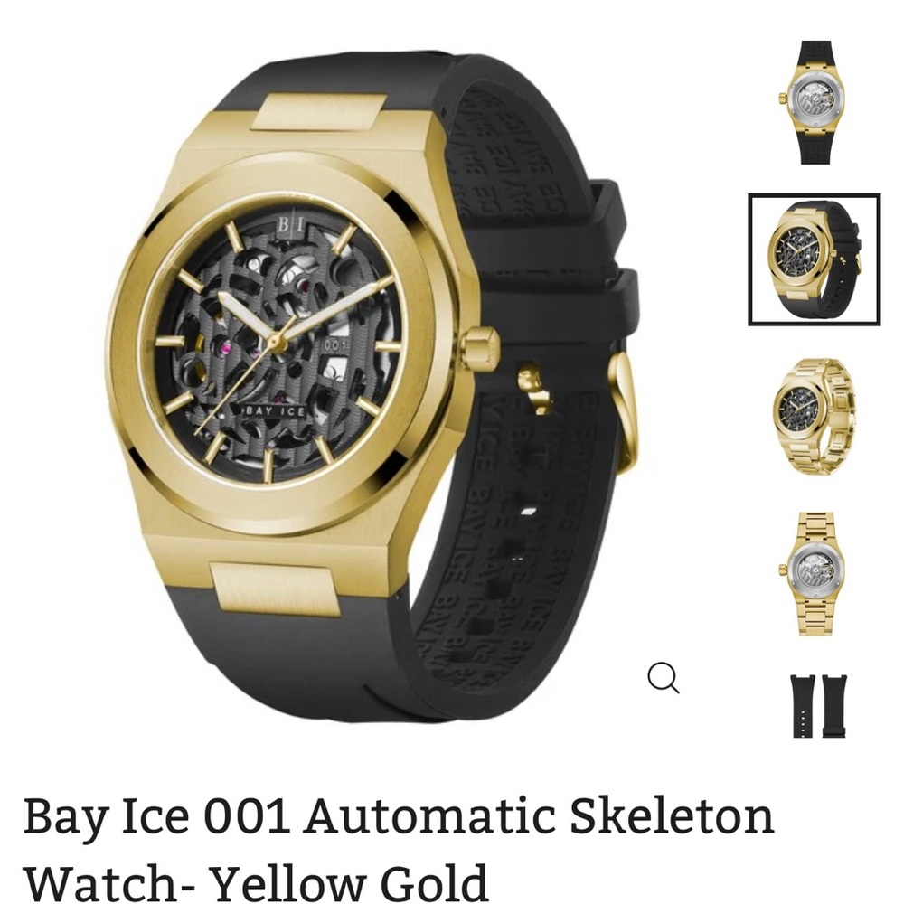 BAY ICE 001 Automatic skeleton watch- Yellow Gold - Picture 3 of 3